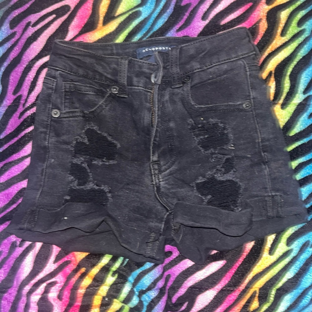 women 000 black jean shorts
